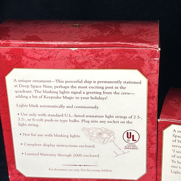 Star Trek ‘Deep Space Nine’ Two vintage lighted Hallmark ornaments. Voice/lights - Picture 3 of 10